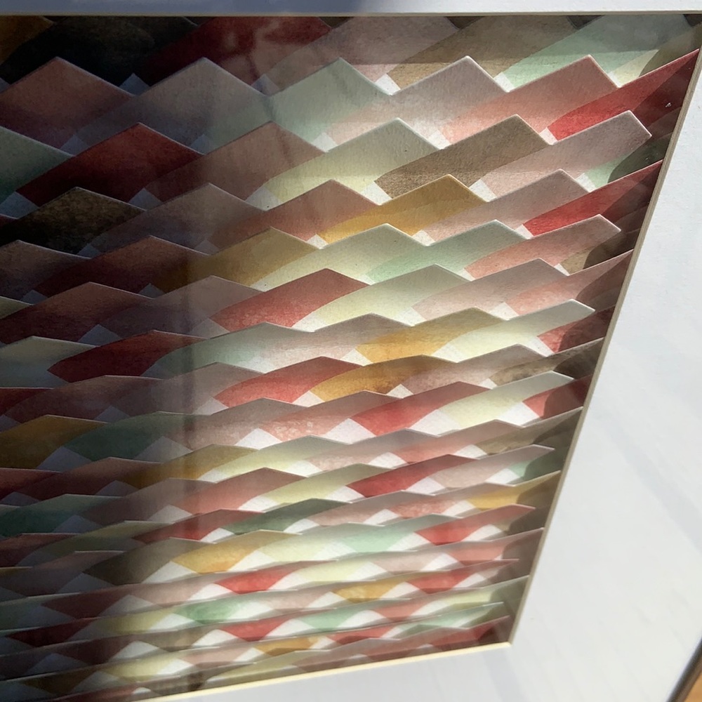 Framed Layered Paper Art Light Wood White Matte - Picture 3 of 5